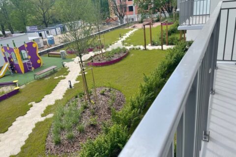 Comfort City Ametyst widok na patio, maj 2021 