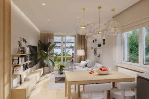 przykładowa aranżacja mieszkanie nr 75 Comfort City Agat